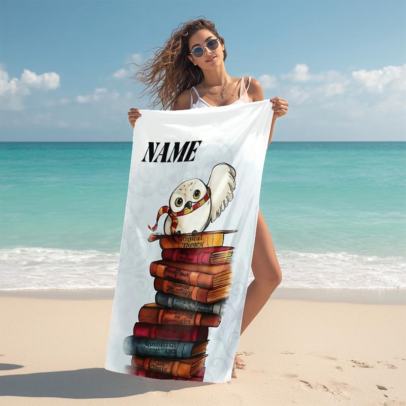 Personalized Harry Potter Owl Beach Towel Microfiber Beach Towel Thin Absorbent for Beach Swimming Yoga Bath Sports. 0910422