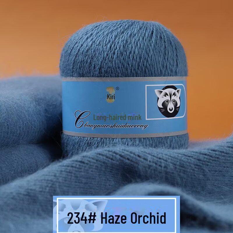 Fire moale de cașmir țesute manual pentru pălării și șaluri, fire de lână de nurcă cu păr lung, de grosime medie, pentru croșetat