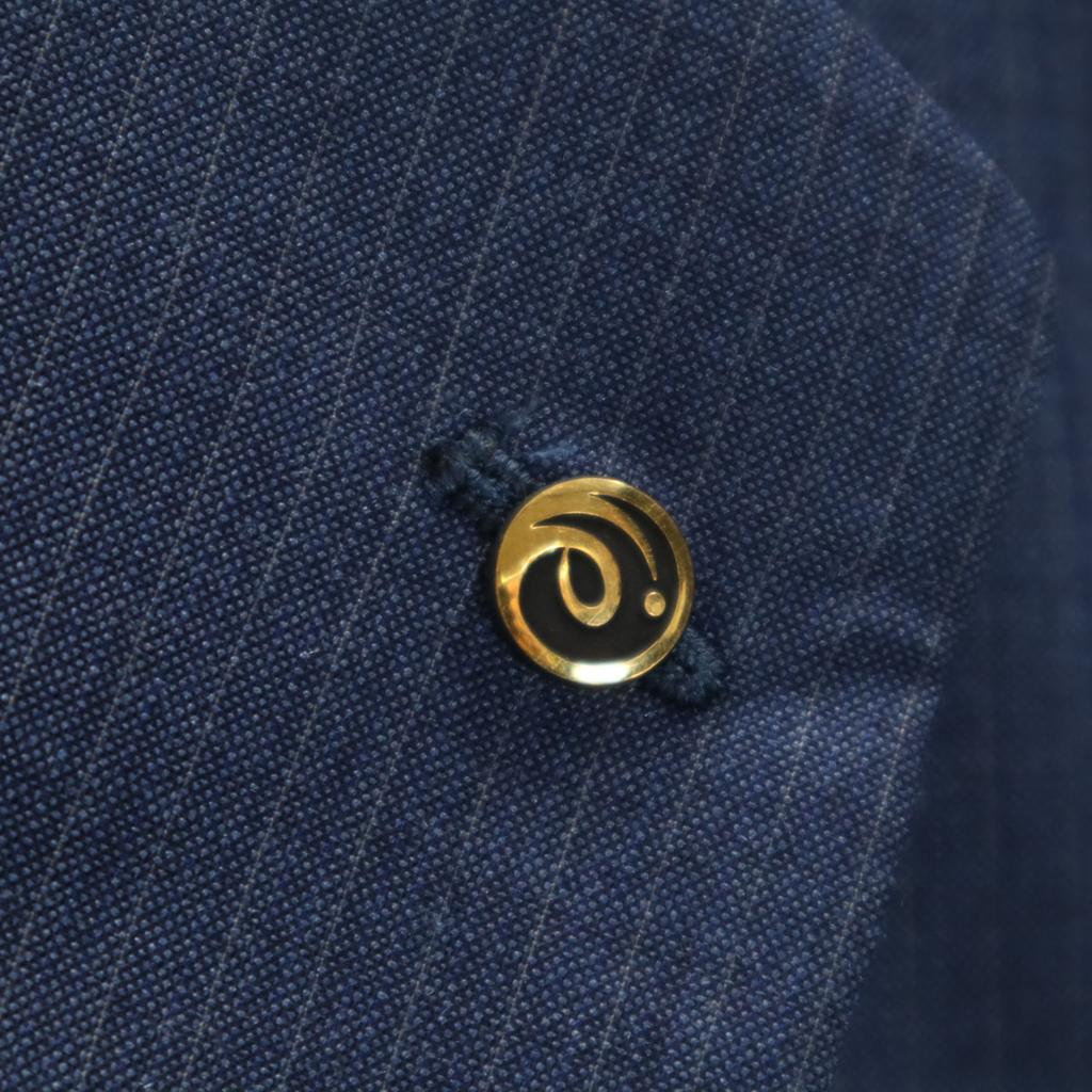 British American Striped Pattern suit Setup 96A6 Navy Men's Used