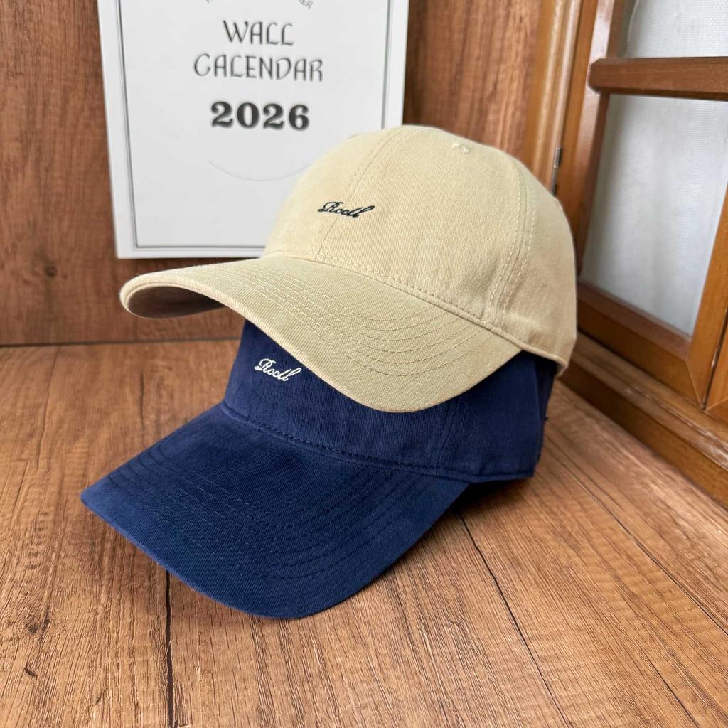 Retro Texture Washed Cotton Soft Top Cap Simple Small Letter Embroidered Baseball Cap Men and Women Daily Shopping Autumn and Winter