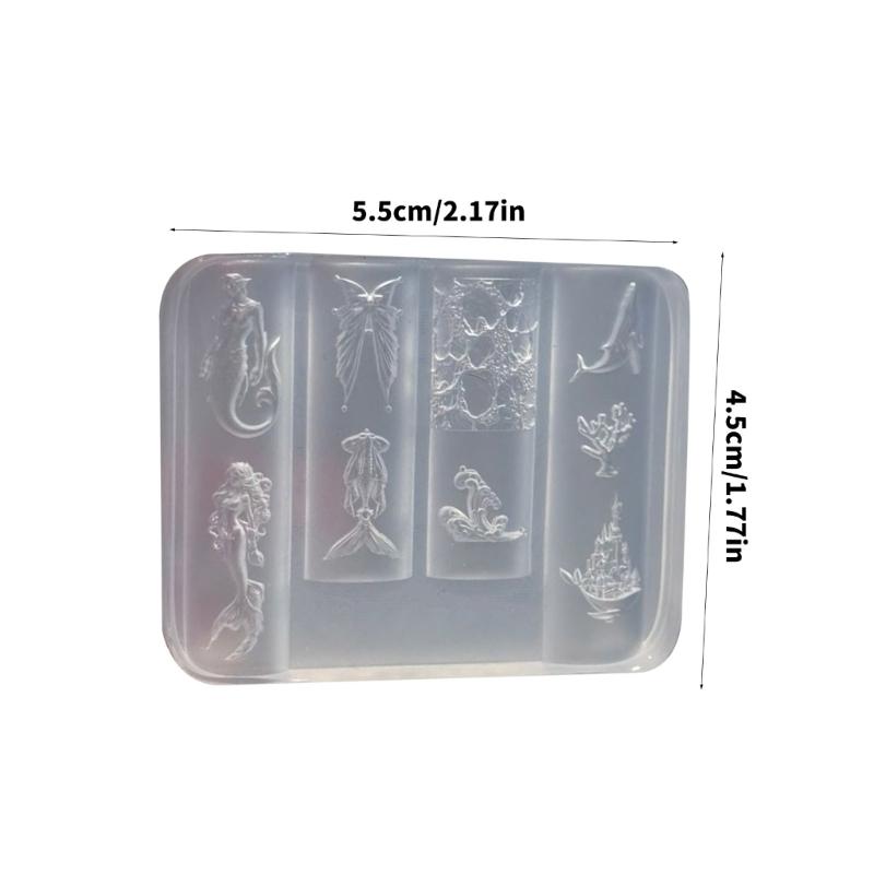 Nail Art Silicone Mold Mermaids Series Manicure Training Tool Professional Manicure Supplies Perfect for Various Occasion