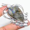 Labradorite, Pearl Gemstone Handmade 925 Sterling Silver Gift Pendant 3.19" q6p55