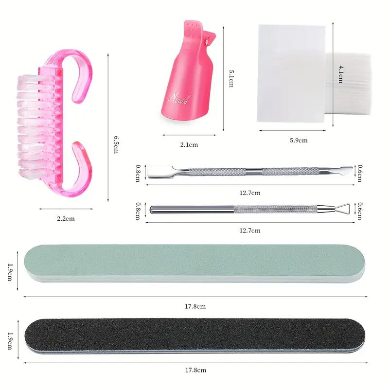 LINMANDA 7PcsManicure Tools Nail Care Removal Set Manicure Towel Removal Clip Polishing File Reusable Manicure Removal Tool Set