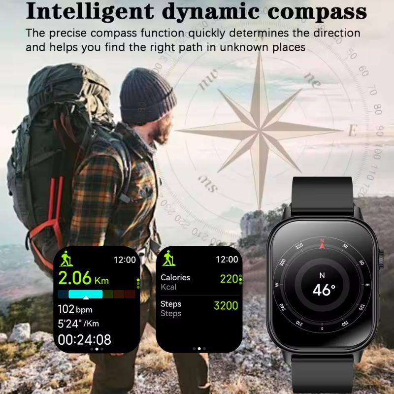 2025 Nové Vojenské Dvoupásmové GNSS GPS Chytré hodinky Kompas 10ATM Vodotěsné Bluetooth Hovor Srdeční tep Sportovní Chytré hodinky Pro Xiaomi