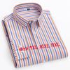Camisa Masculina Manga Longa 100% Algodão Puro Oxford Camisas Sociais Listradas Regular Fit Casual Macia Blusa Masculina Roupa 11XL 10XL 9XL