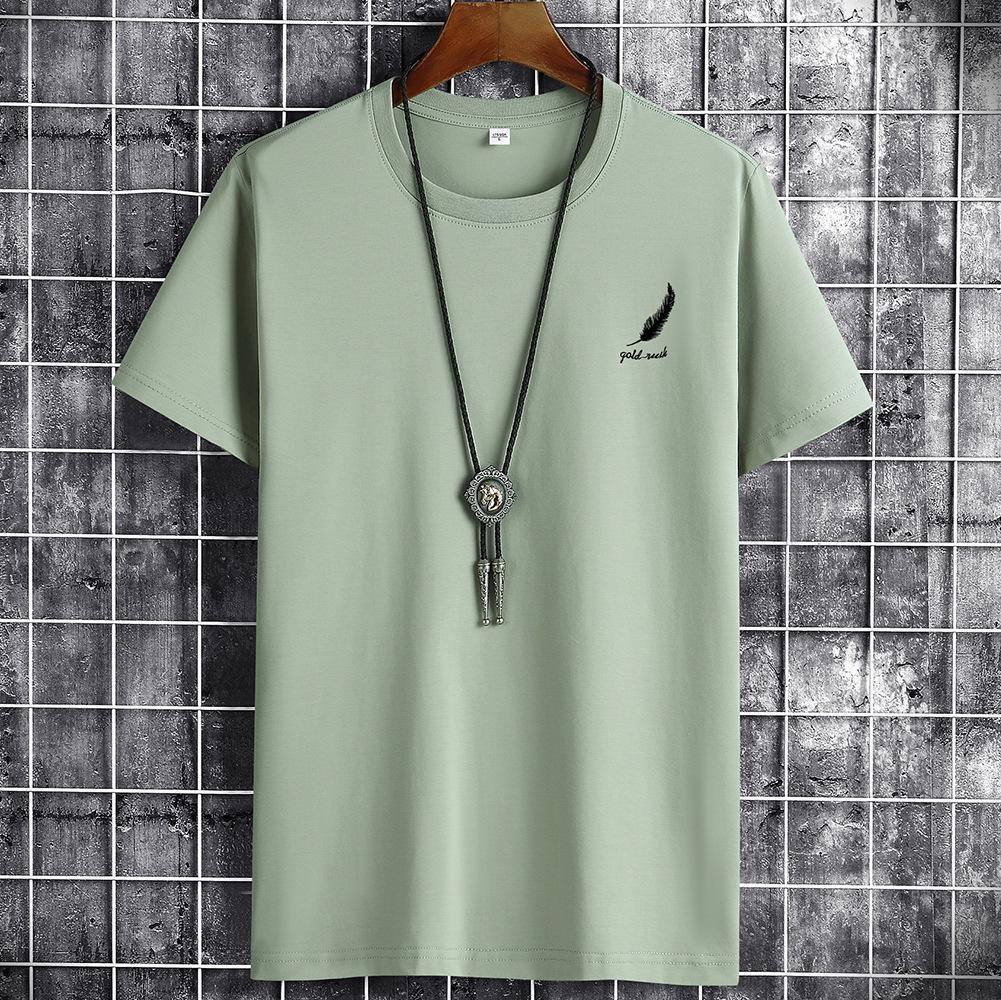 

Oversized Men T-Shirt Cotton Summer Breathable Loose Fit Male Tee Soft Graphic Printed Tshirt 3XL світло-зелений колір