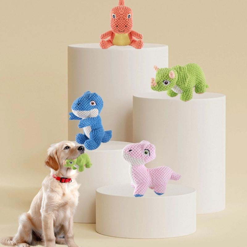 Lovely Dinosaurs Squeaky Dog Chew Toy for Interactively Fun Playing Anxiety Reliefs with Chew Resistant Easyly Washing