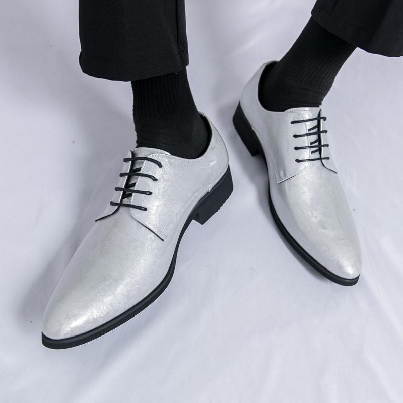 Luxusní značka High-end společenské boty Pánské business casual boty Kancelářské univerzální Měkká podrážka Pánské boty z štípané kůže