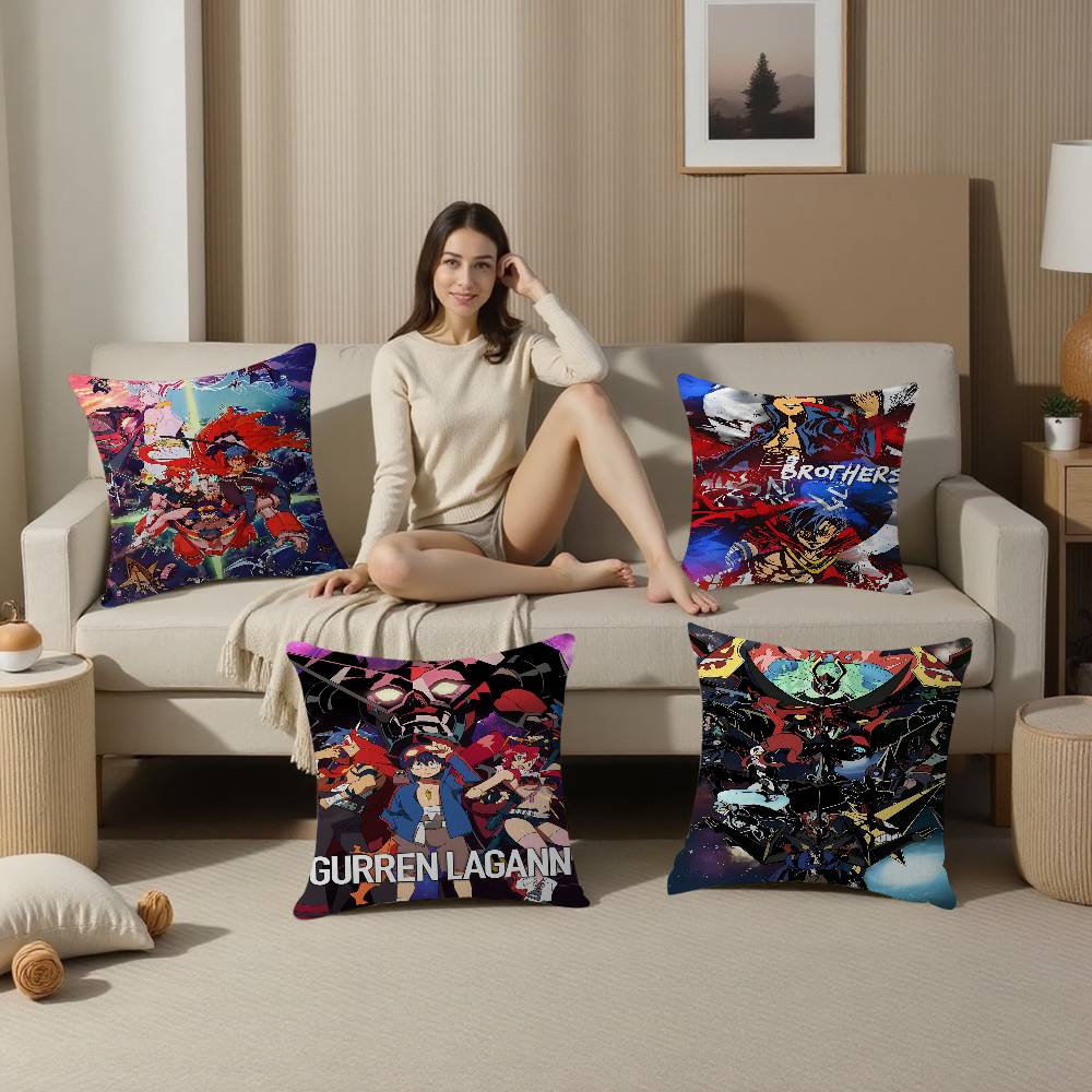 Anime G-Gurren Comics Lagann Pillow Gift Home Office Decoration Pillow Bedroom Sofa Car Cushion CoverPillow Case
