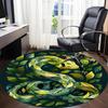 1pc Snake Leaves Office Round Area Rug,  Mat Suitable For Office, Under Office Chairs Bedroom Living Room Home Decor, Room Deco