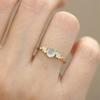 Li Luo Vintage Gold Gebürsteter 925 Sterling Silber Verstellbarer Damenring