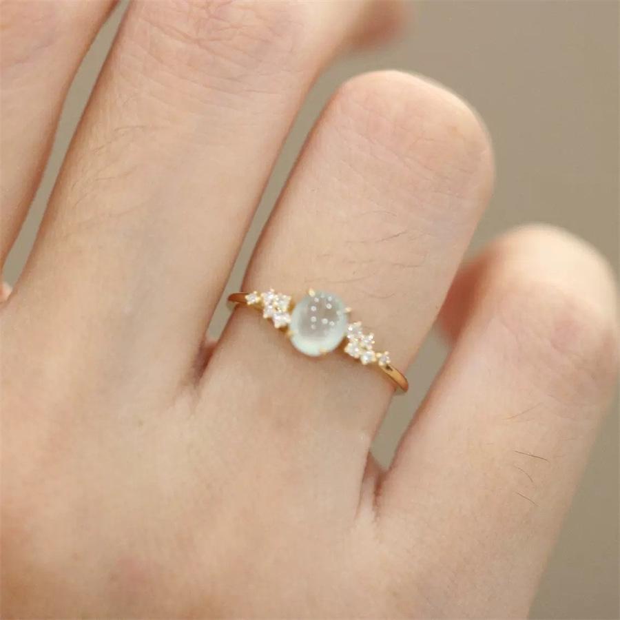 Li Luo Vintage Gold Gebürsteter 925 Sterling Silber Verstellbarer Damenring