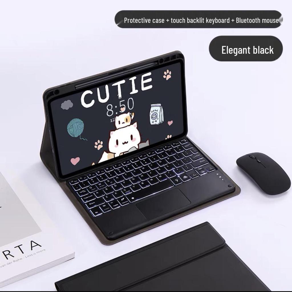 Compatible Bluetooth Keyboard Case with Backlight and Pen Slot for Redmi Pad 12.1 & Huawei MatePad 11.5S