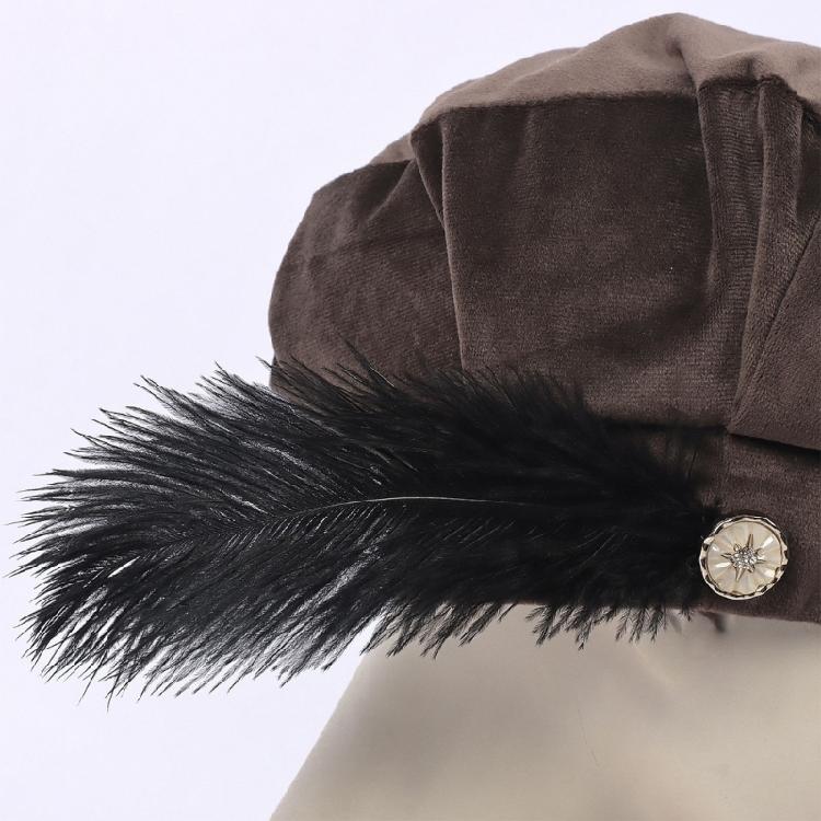 Renaissance Feather Hat Light Weight Polyester Medieval Beret Cap For Men Women Kid Halloween Renaissance Themed Event
