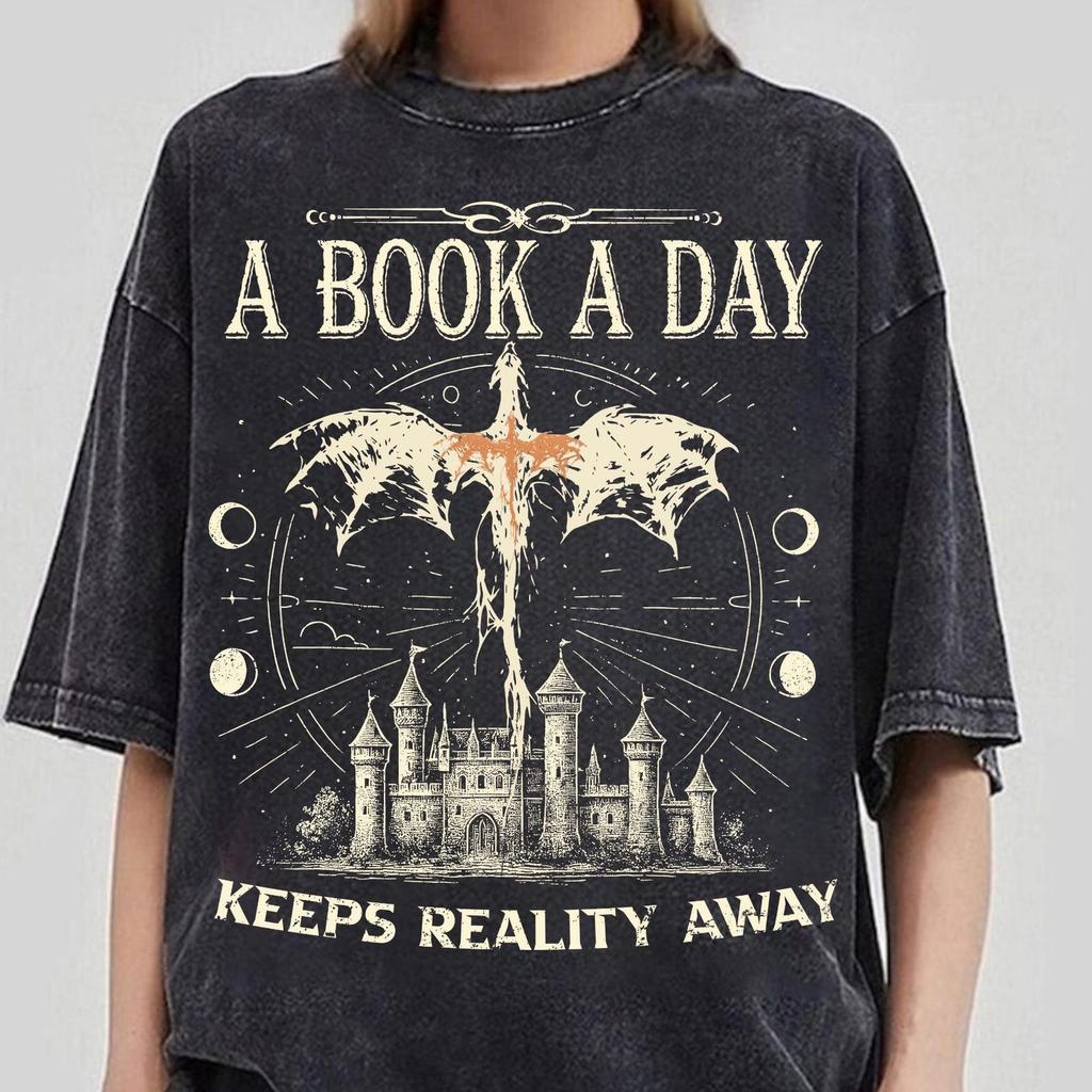 Книга в день Дракон, Футболка Драконы и Книги, Футболка Фэнтези с Драконом, Футболка Книжного Клуба, Футболка Comfort Colors, Мерч для Фанатов Всадника на Драконе, Подарок Библиотекарю
