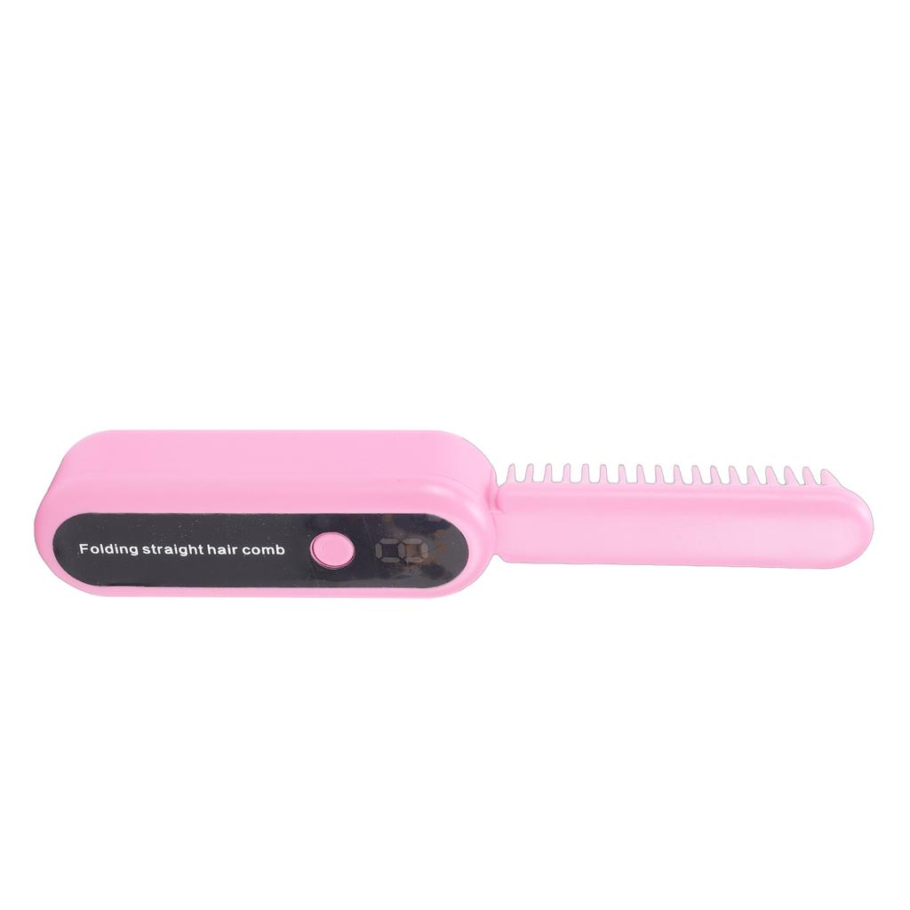 Portable Cordless Anion Hair Straightener Brush Folding Rechargeable 9 Temp Settings Hair Straightener Comb