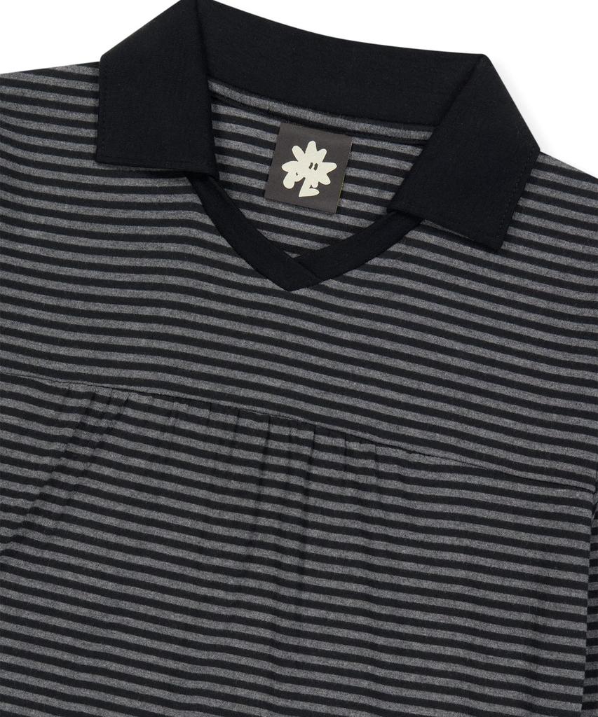 Sseonleobeutueo W 72 Stripe Ls Polo Black