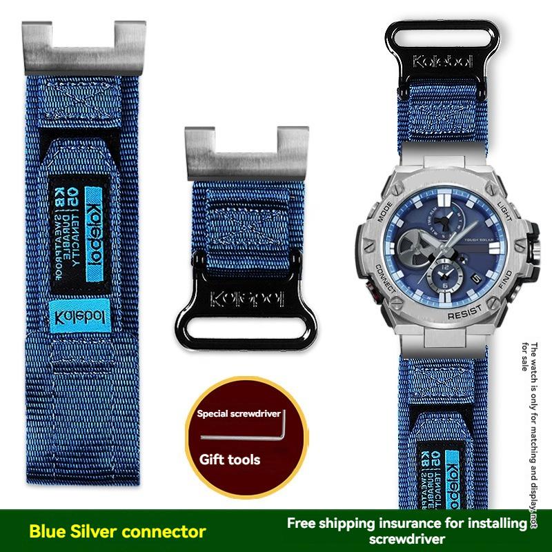 

Nylon Canvas Watch Band for Casio 5513 G-SHOCK GST-B100 S110 S120 W 130 LW 300 400G Replacement Strap for Steel Core Series GST-B100