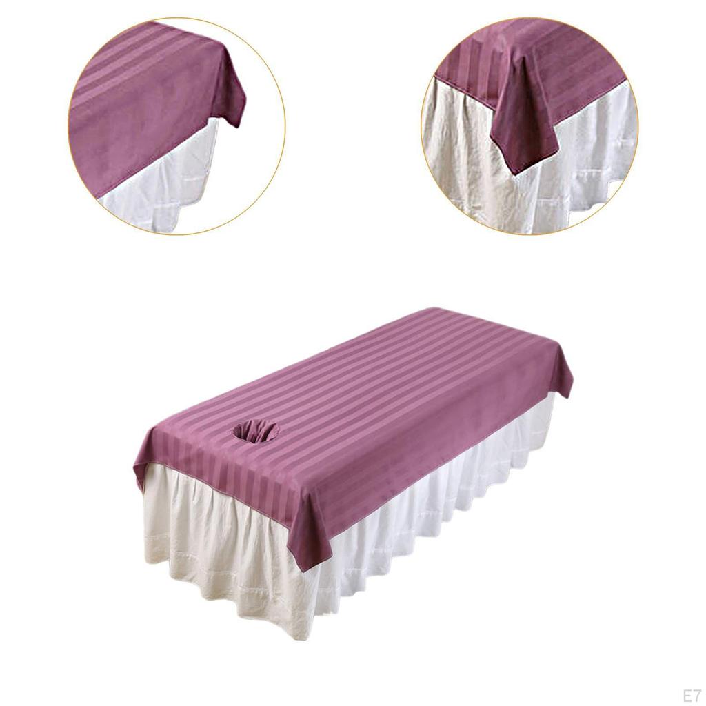 Beauty Bed Cover with Face Hole, Washable Protector for Massage Table in Indoor Settings