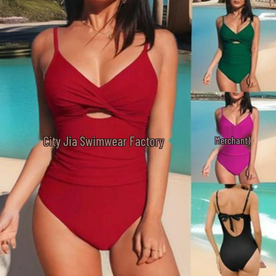 2025 Euro-American Chic Backless Solid Color Sexy Bikini
