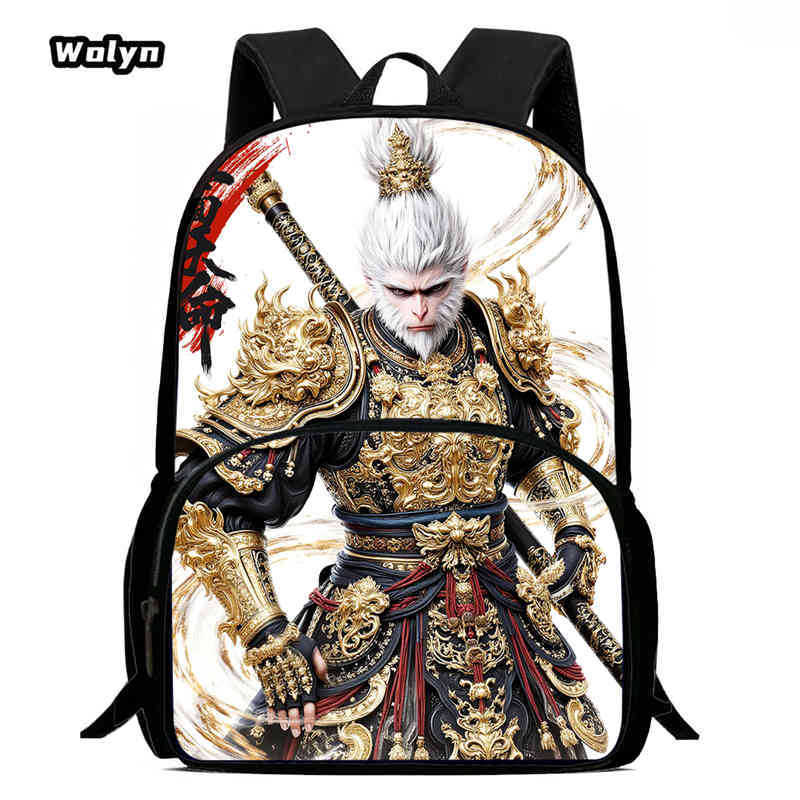 Wukong Black Myth Wukong Spiel Animation Rucksack Schüler Schultasche Computertasche