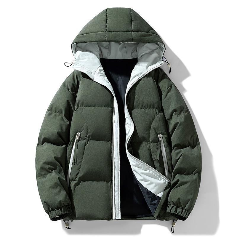 Padded-on Men's Autumn and Winter New Trend Hooded Cotton-padded Jacket Windproof and Warm Cotton-padded Jacket Baita Bread Clothing Men's Models