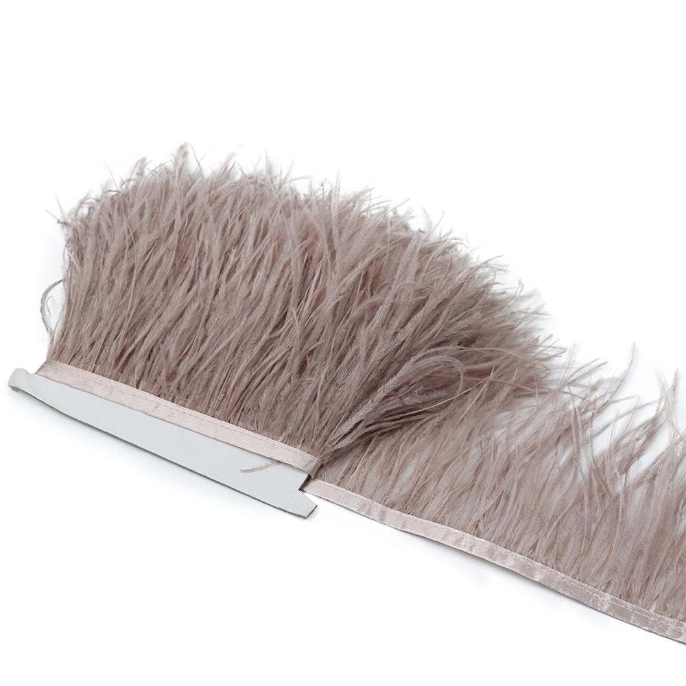 Feather1Meter Black Ostrich Feather Fringe Trim Fluffy White Feathers for Sewing Party Dress Decor Plumage Fabric Trimmings
