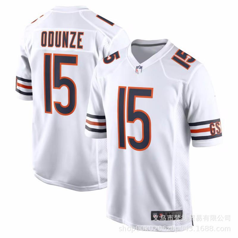 Camiseta de Fútbol NFL Chicago Bears 18 Williams 15 Odunze 2 Manga Corta Algodón Cuello en V Ropa Deportiva Hombre Mujer