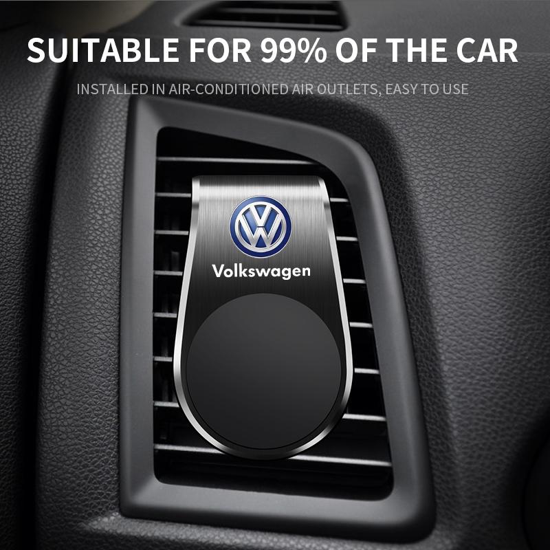 Magnetický držák telefonu do auta ve tvaru L, speciální pro auto, s emblémem pro Volkswagen Golf-7 4 5 6 CC T-ROC Sharan Passat B5 6 7 Polos Tiguan R Line