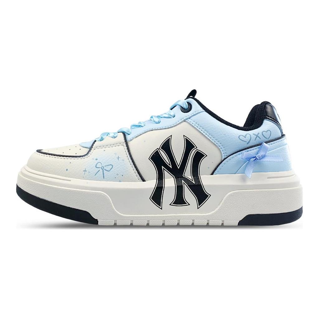 MLB Chunky Liner Abrasion Resistant Slip Resistant Low Top Skateboard Shoes Unisex Black White Blue 3ASXCA12N-50WHS(Team652-M)