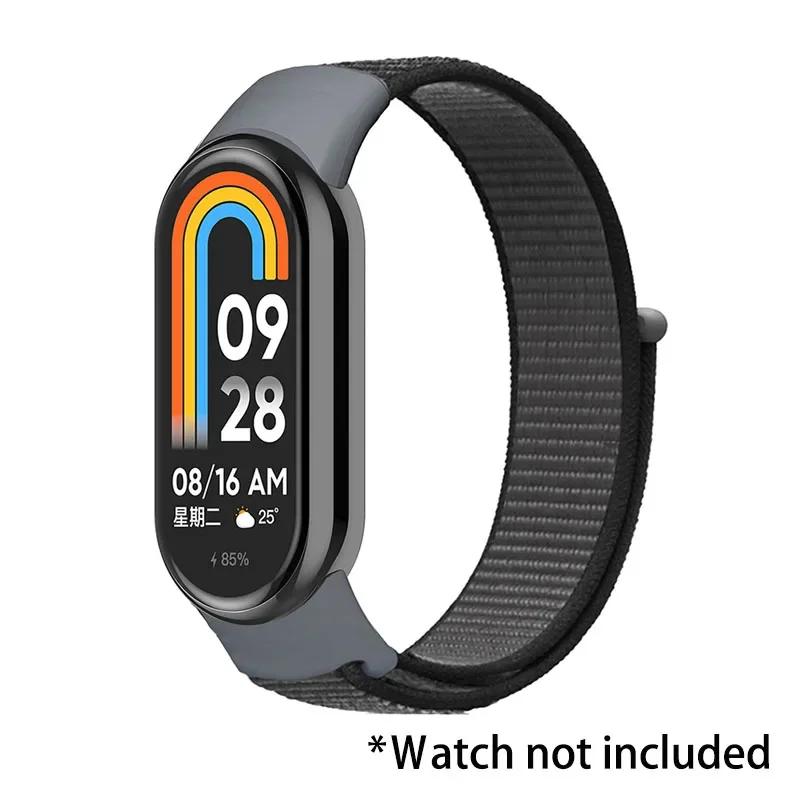 Nylon Loop Strap for Xiaomi Mi Band 9 8 7 6 5 4 3 Breathable Wristband Smartwatch Bracelet Sports Pulsera Watchband Miband 9 NFC