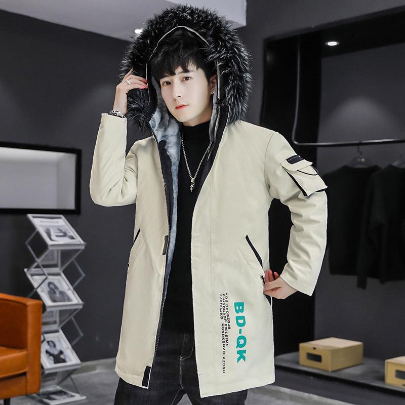 Parka d'hiver mi-longue en coton pour homme 2025: Vêtements d'extérieur épais, doublés de velours, chauds