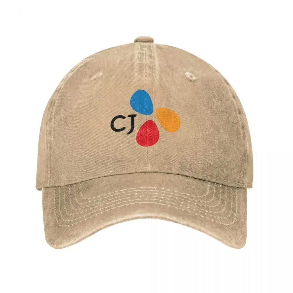 Classic CJ Group Logo Vintage Baseball Cap Unisex Style Distressed Washed Snapback Hat Outdoor Activities Unstructured Soft Hats