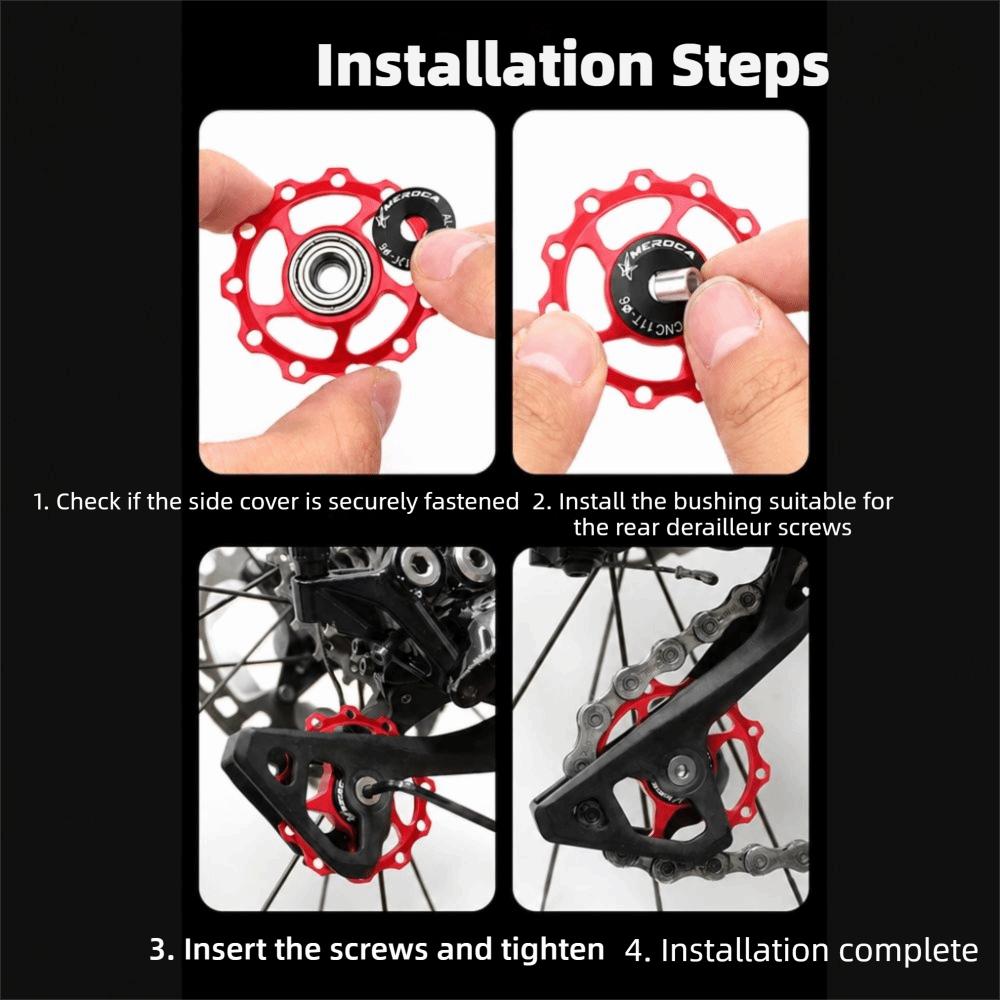 2PCS Aluminum Alloy Bike Rear Derailleur Wheel Mountain Bikes Derailleur Pulley  Cycling Parts