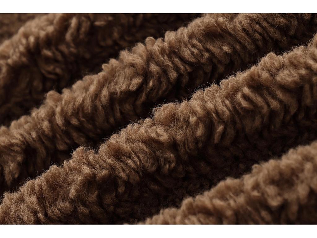 Women's Autumn Plush Teddy Fleece Jacket - European & American Style, Round Neck, Casual, Solid Color.