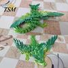 Flying Dragon Model 3D Printed Figurine Movable Joints Chinese Figure Mini Articulated Winged Fidget Toy Desktop Decoration Ornament Collectible
