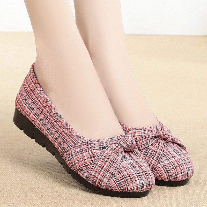 Spring cloth shoes single shoes middle-aged and elderly flat-soled shallow mouth mother shoes soft-soled work shoes 41