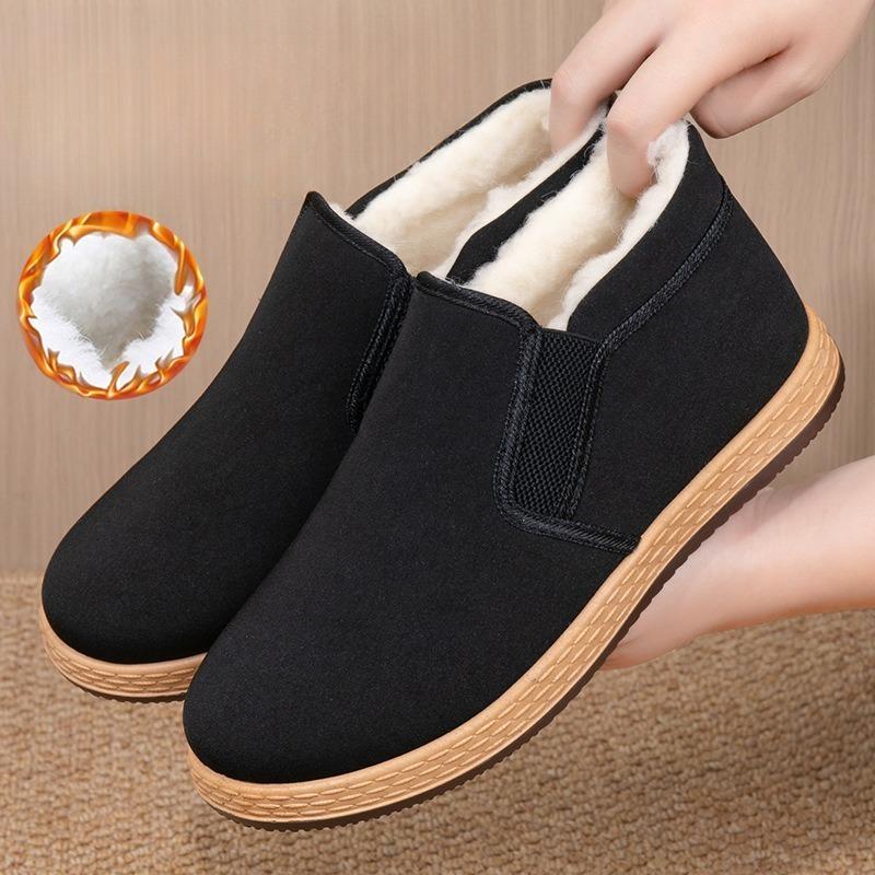 Stoffschuhe mit Fleece, Verdickte Wärme, Baumwollschuhe, Rutschfest, Bequeme und Lässige Baumwollstiefel