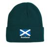 Flag of Scotland Print Knitted Cap Beanie, Patriotic Woman Cap Stretchy Autumn Unisex Pompom Beanies Knit Cap Beanie