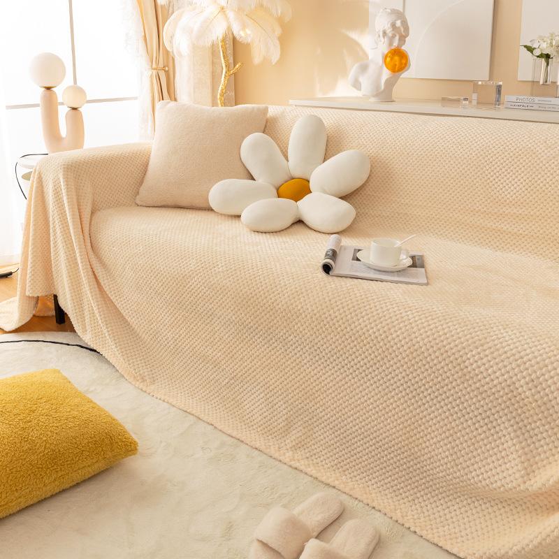 Ins Style Sofa Towel Thickened Fleece Sofa Cover Anti-Scratching Sofa Cover Cloth Cushion Winter Sofa Cover Full Covered