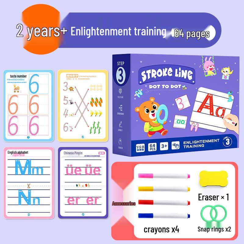 Penmanship & Logic Puzzle Calligraphy Practice Workbook for Early Education