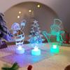 Illuminated LED Acrylic Christmas Decoration Tabletop Ornament Christmas Decorative Nightlight For Home Office Bedroom