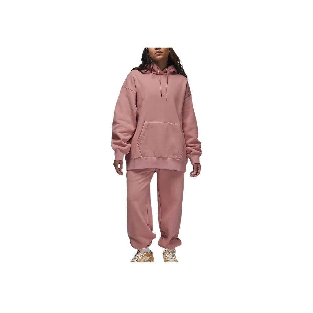 Jordan Flight Solid Color Casual Loose Plus Velvet Sweatshirt Women Tops Stardust-Red FB5111-618