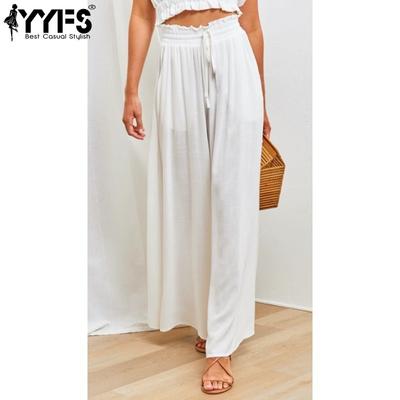 Women's Fashion Casual Solid Color Print High Waist Trousers Pants & Capris
