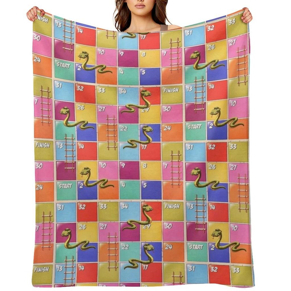 Snakes and Ladders Throw Blanket Funny Gift Thermal Fashion Sofas For Decorative Sofa Blankets
