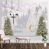 Winter Tapestry Fantasy Forest Snowy Christmas Trees White Snowflake Tapestries Nature Scenery Snowfield Xmas Happy New Year