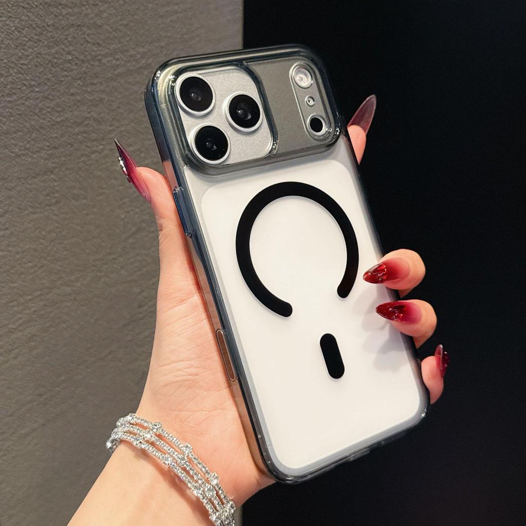 AI Touch Magnetic Transparent Case for iPhone 17 Pro Max - Soft Edge, Solid Color Protective Cover