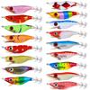 10CMLuminous Wood Shrimp9GSet of Big Eye Shrimp Lure Bait Squid Hook High Simulation Bait Night Fishing Bass Special for Bluefis