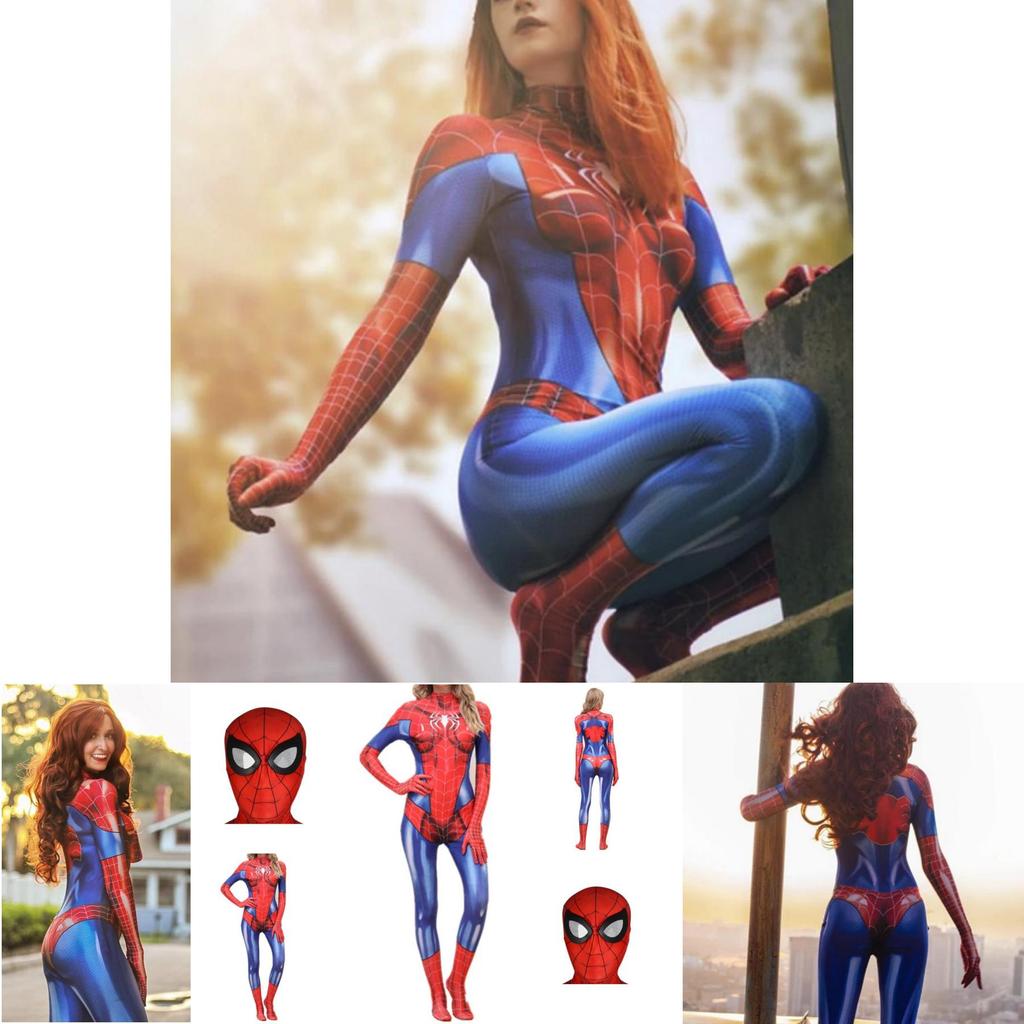 Fantasia Cosplay do Homem-Aranha Sexy Macacão Para Mulheres Roupa de Festa de Halloween