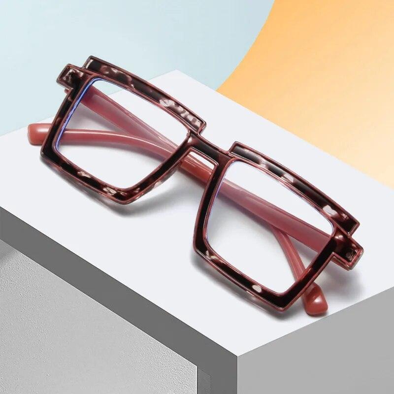 New TR90 Rectangular Anti-Blue Light Glasses Comic Cartoon Two-Dimensional Eyewear Party Trendy Photograph Ornament Glasses